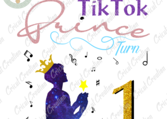 Tiktok Trend , TikTok Prince turn to 1 png Diy Crafts, Tiktok lover png Files For Cricut, Birthday Silhouette Files, Trending Cameo Htv Prints