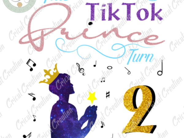 Tiktok trend , tiktok prince turn to 2 diy crafts, tiktok fan png files , little boy birthday silhouette files, trending cameo htv prints t shirt designs for sale