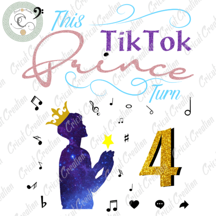 Trending gifts , TikTok Prince turn to 3 Svg Diy Crafts, PRINCE birthday Svg Files For Cricut,twinkle Text Silhouette Files, Trending Cameo Htv Prints