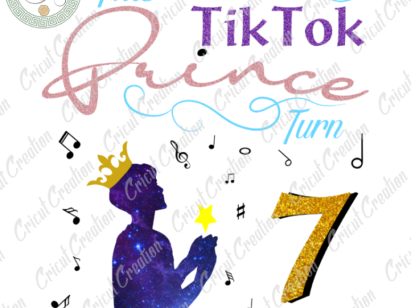 Tiktok trends , tiktok prince turn to 7 png diy crafts, little boy png files , tiktok prince silhouette files, trending cameo htv prints t shirt designs for sale