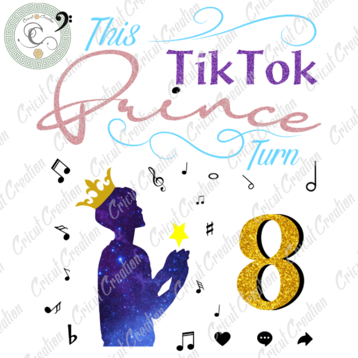 Tiktok Trends , TikTok Prince turn to 8 Svg Diy Crafts, Birthday Boy Svg Files For Cricut, Little Angel Silhouette Files, Trending Cameo Htv Prints