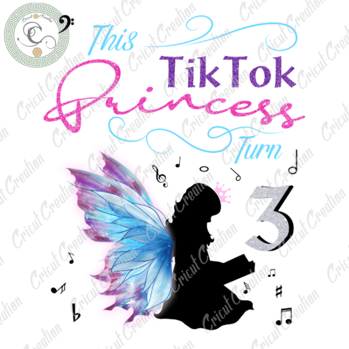 Trending gifts , TikTok Princess turn to 3 Svg Diy Crafts, Little girl Svg Files For Cricut, tiktoker Silhouette Files, Trending Cameo Htv Prints