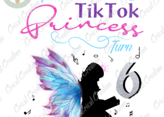 Trending gifts , TikTok Princess turn to 6 png Diy Crafts, Little ANGLE png Files For Cricut, birthday Silhouette Files, Trending Cameo Htv Prints