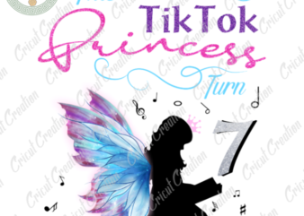 Trending gifts , TikTok Princess turn to 7 Diy Crafts, Princess Birthday png Files , Tiktoker Silhouette Files, Trending Cameo Htv Prints