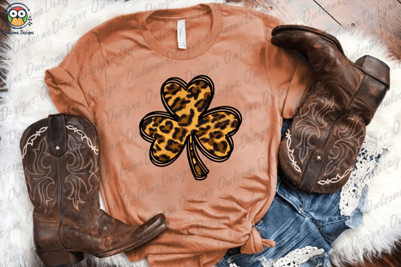 Leopard four-leaf clover t-shirt design