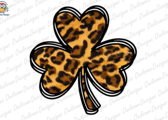 Leopard four-leaf clover t-shirt design