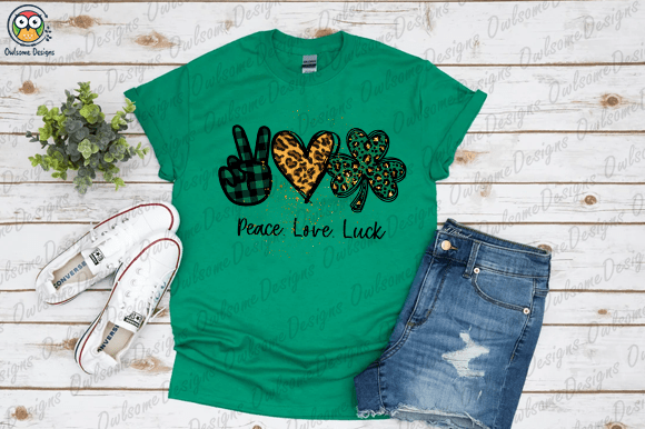 Peace Love Lucky T-shirt design