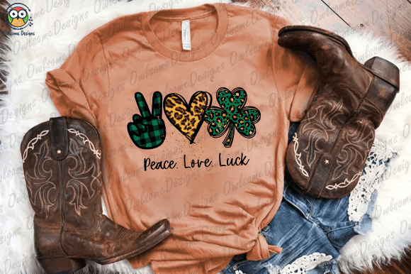 Peace Love Lucky T-shirt design