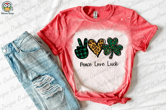 Peace Love Lucky T-shirt design