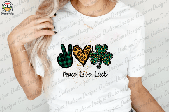 Peace Love Lucky T-shirt design