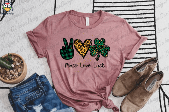 Peace Love Lucky T-shirt design