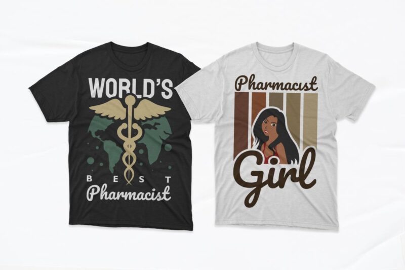 Pharmacist T-shirt Designs Bundle, Pharmacy graphic design for t shirt