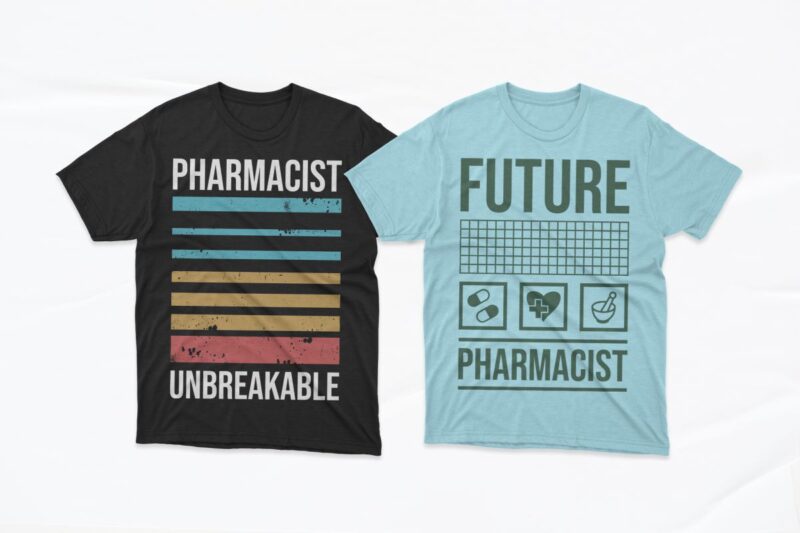 Pharmacist T-shirt Designs Bundle, Pharmacy graphic design for t shirt