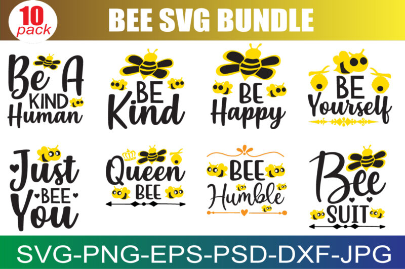 Bee SVG Bundle, Bee Kind Svg, Bee Happpy Svg, Bee Svg, Bee Sayings Svg, Bee Trails Svg, Bee Quote Svg, Bee Wreath Svg, Cut Files for Cricut