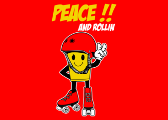 ROLLER SKATE PEACE CARTOON