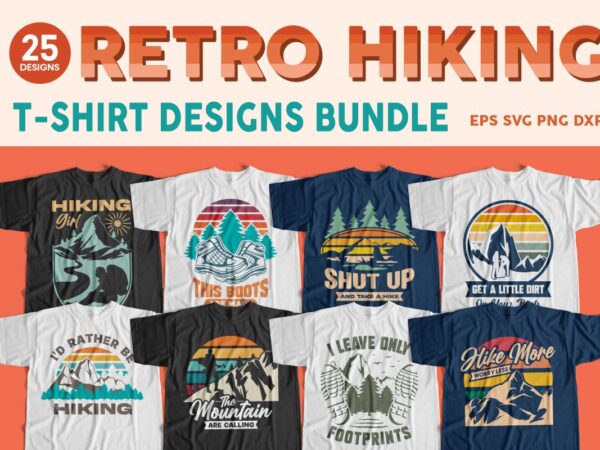 Retro hiking t shirt designs bundle, mountain adventure t shirt design vintage, hiking badge tee shirt,