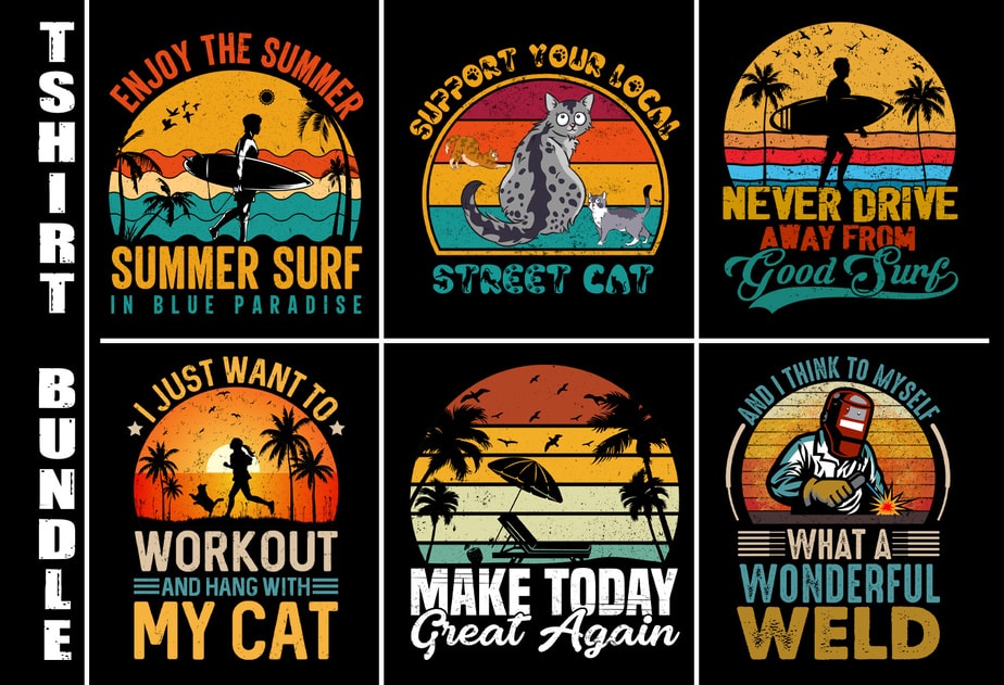 Illustration Of Sunset Fishing For T-shirt Design PNG Images