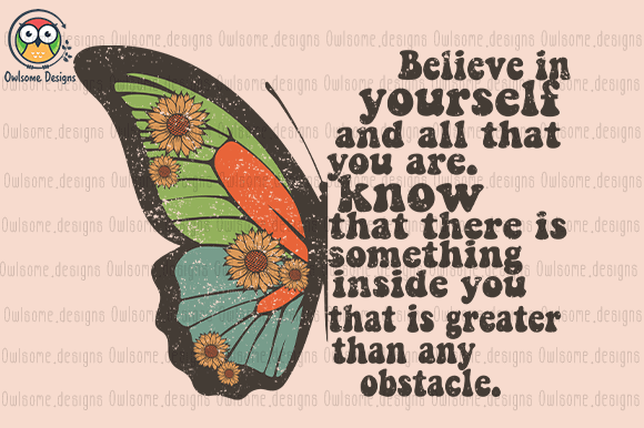 Believe in yourself butterfly t-shirt design