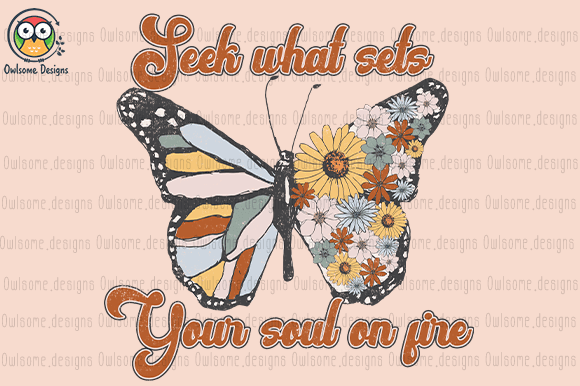 Your soul on fire butterfly t-shirt design