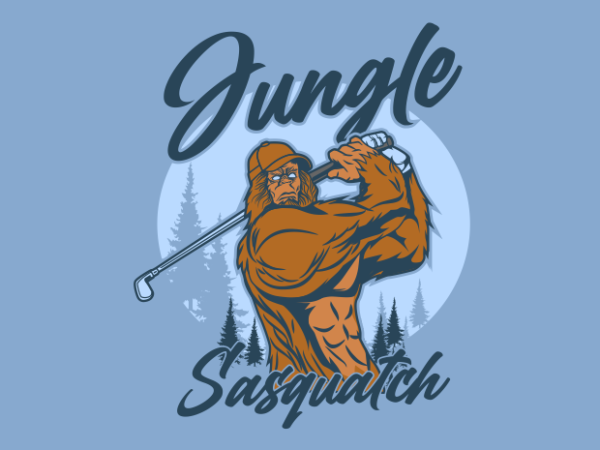 Sasquatch golf t shirt template vector