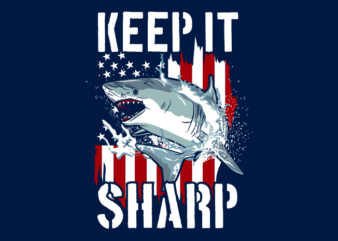 SHARK AND AMERICAN FLAG