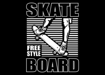 SKATEBOARD RETRO POSTER t shirt template vector