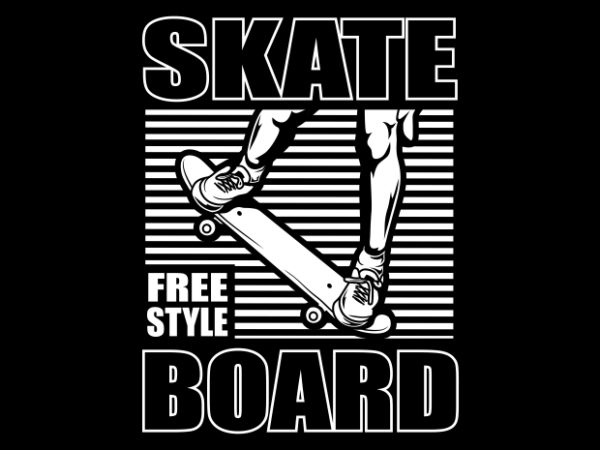 Skateboard retro poster t shirt template vector