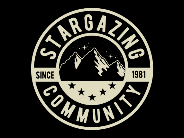 Stargazing community t shirt template vector