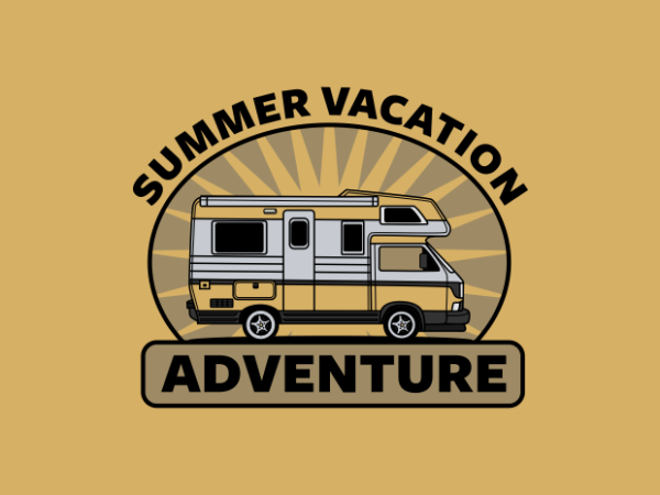 Summer vacation adventure t shirt template vector