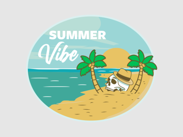 Summer vibe t shirt template vector