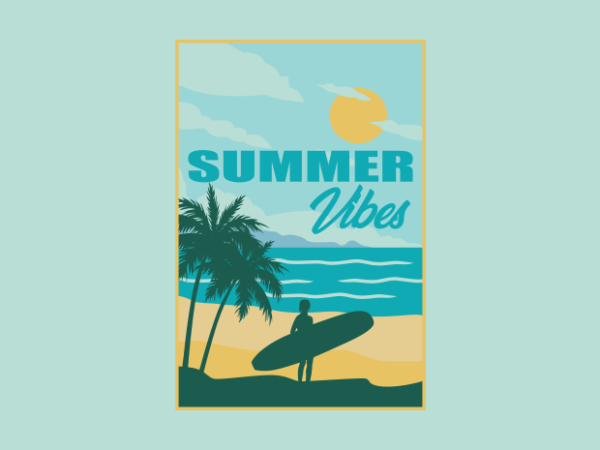 Summer vibes t shirt template vector