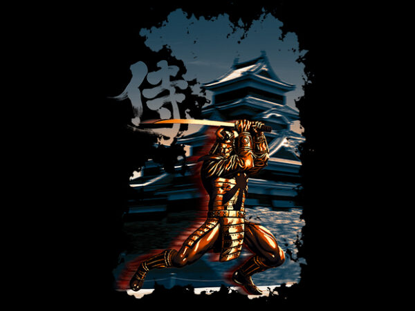 Samurai 2 t shirt template vector