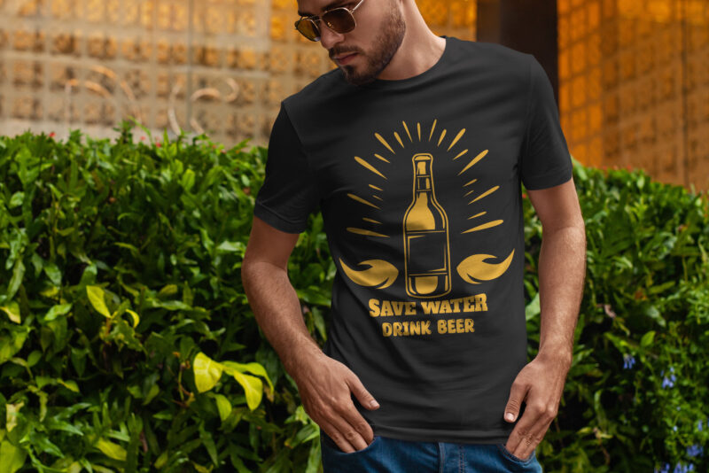 Drink beer t shirt designs bundle | Beer quotes t shirt design | Beer vector graphic t shirt | Beer SVG Bundle