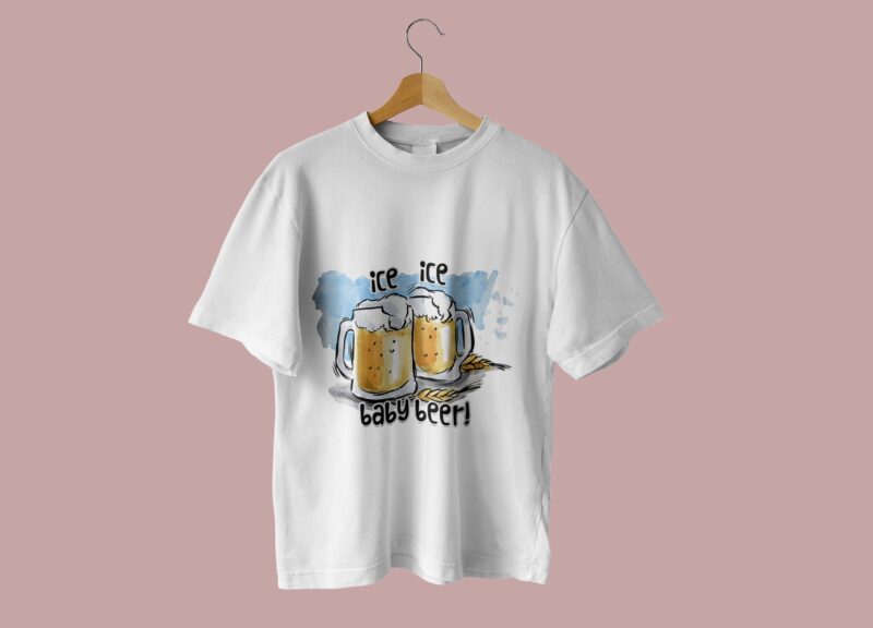 Ice Ice Baby Beer Drinking Day Tshirt Design