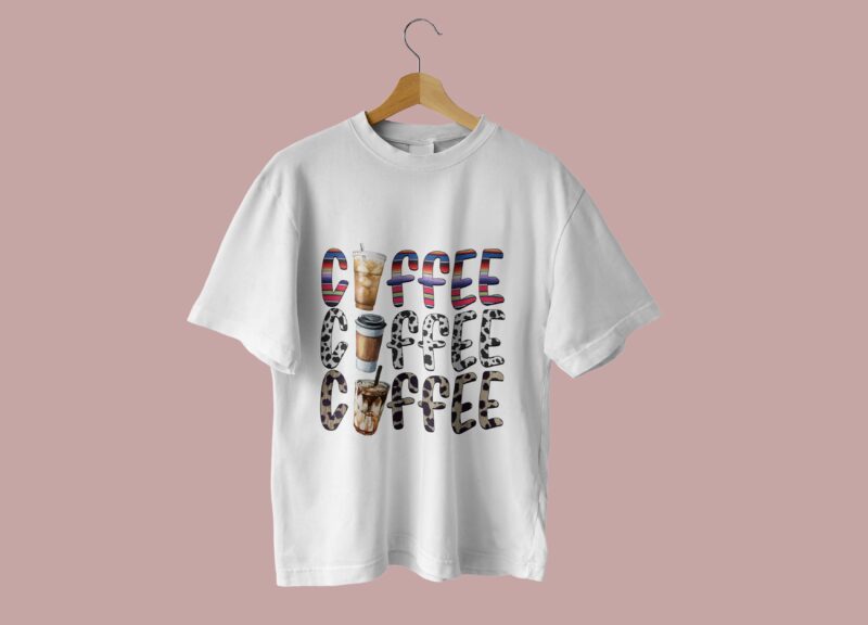 Coffee Animal Print Pattern Tshirt Design