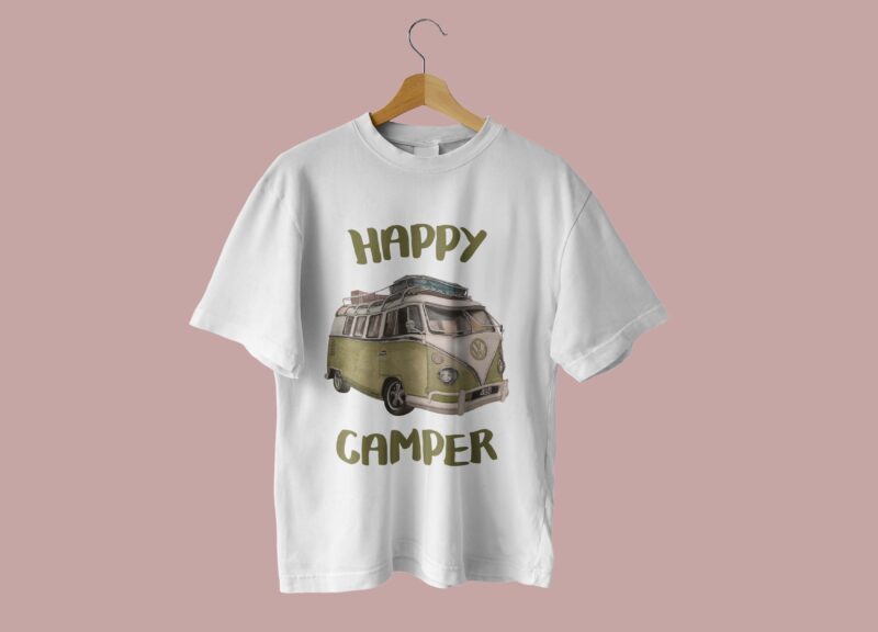 Volkswagen Happy Camper Tshirt Design