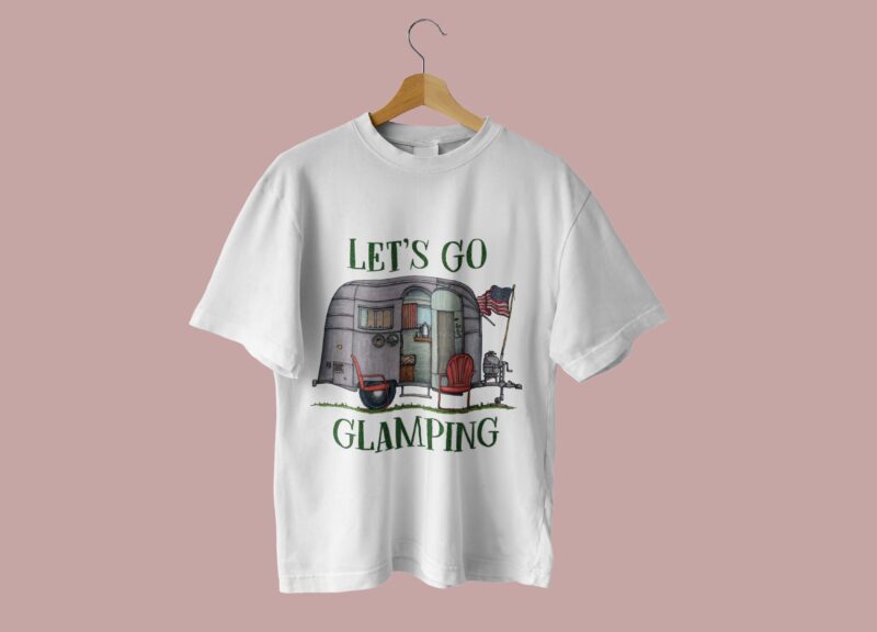 American Camping Car Tshirt Design