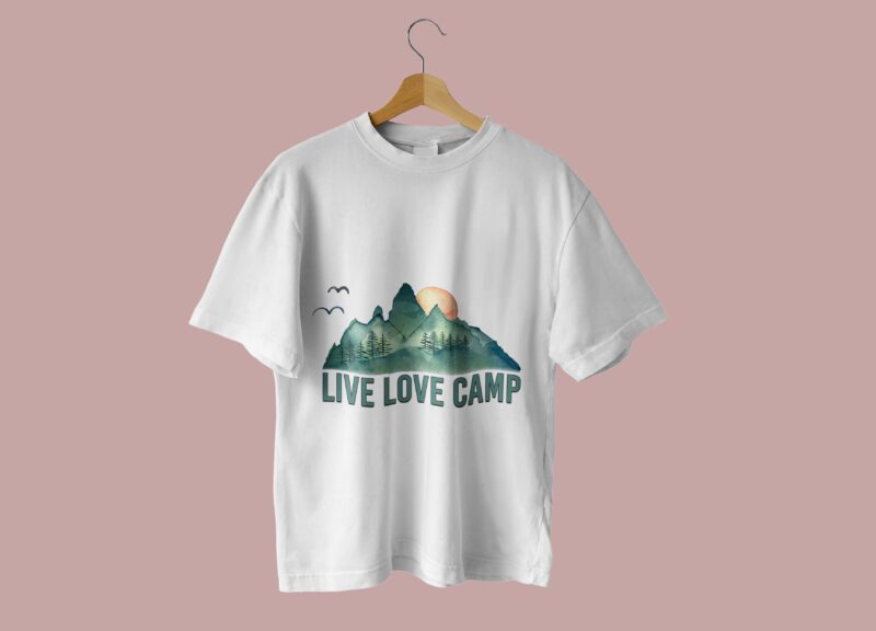 Camp Life Mountain Tshirt Design