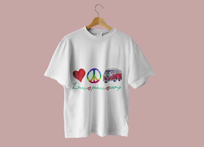 Love Peace Camp Camping Quotes Tshirt Design