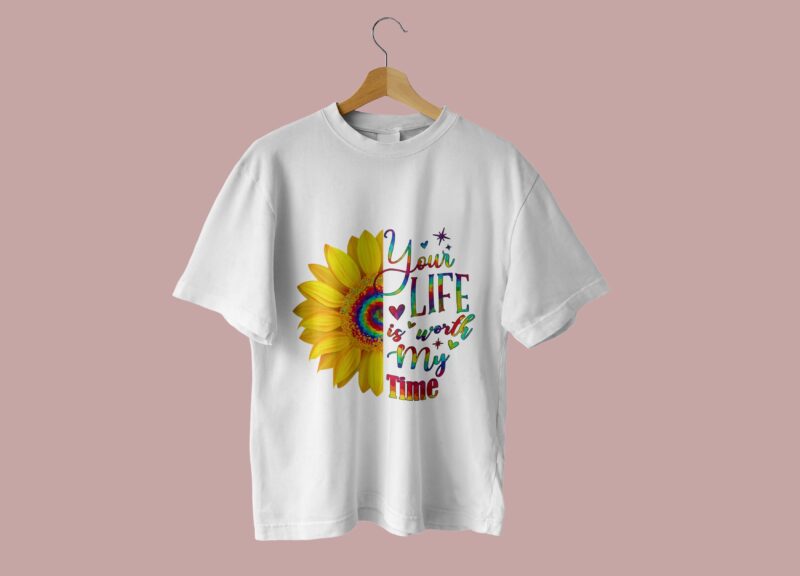 Half Quotes Half Sunflower Tshirt Design