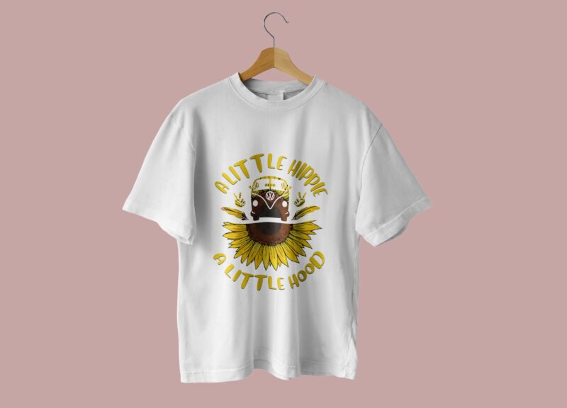 A Little Hippie Sunflower Tshirt Design