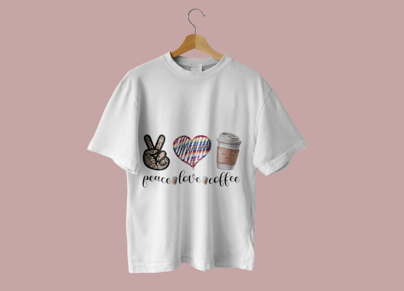 Peace Love Coffee Tshirt Design
