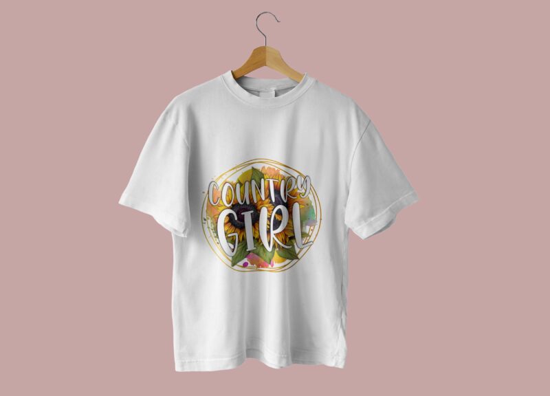 Country Girl Sunflower Tshirt Design