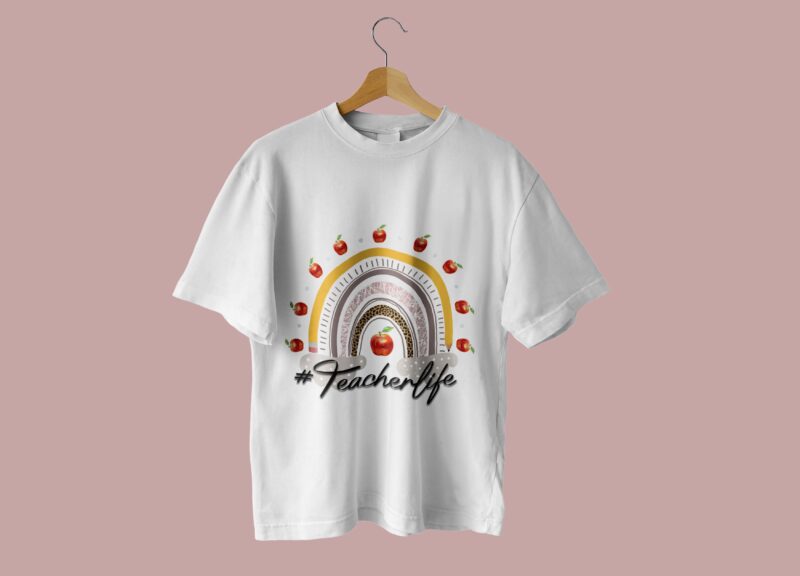 Teacher Life Rainbow Tshirt Design