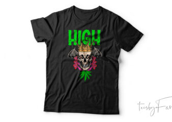 Weed leaf skull t shirt design