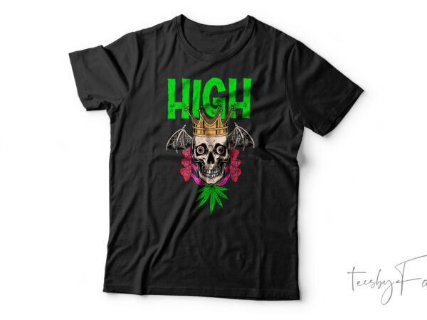 Weed leaf skull t shirt design