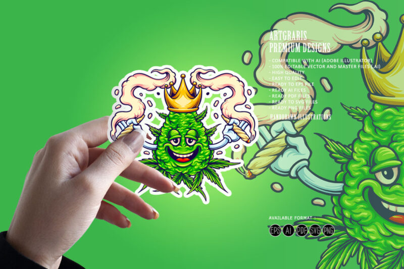 Weed crown joint smoking cannabis SVG