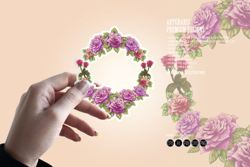 Floral flower frame vintage ornament SVG