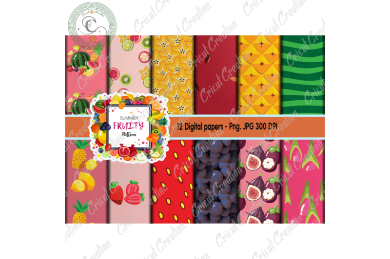 Fruity digital pattern designs fruit digital pattern design fruit design instant download printable digital papers