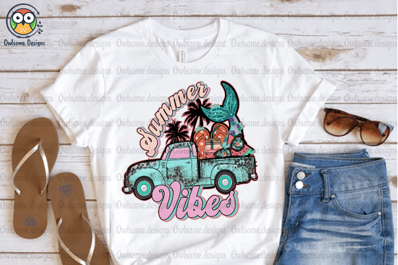 Retro Truck Summer Vibes t-shirt design